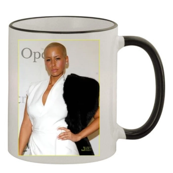 Amber Rose 11oz Colored Rim & Handle Mug